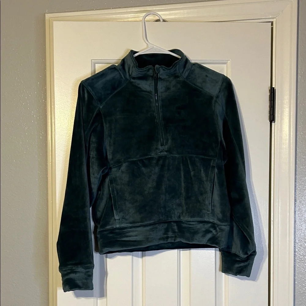 DSG Velour dark green Quarter-Zip Pullover